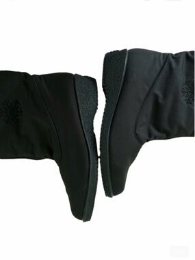 Toe Warmers Black Wedge Snow Boots Size 10 Vintage Mid Calf Winter Weather Shoes